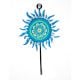 Handpainted Sun Design Iron Wall Hook with Traditional Indian Art